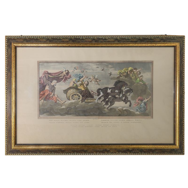 Carro di Aurora, grande incisione.