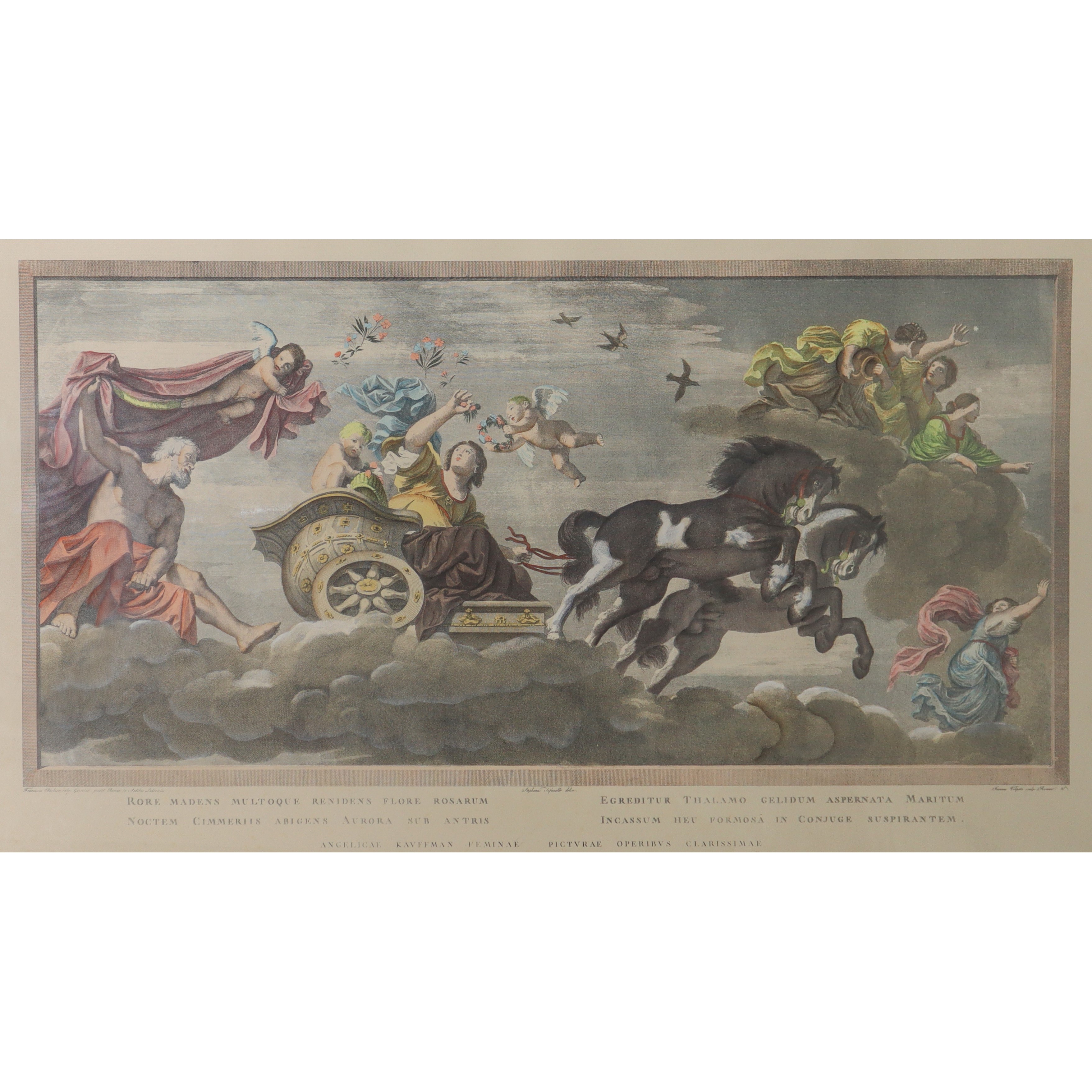 Carro di Aurora, grande incisione.