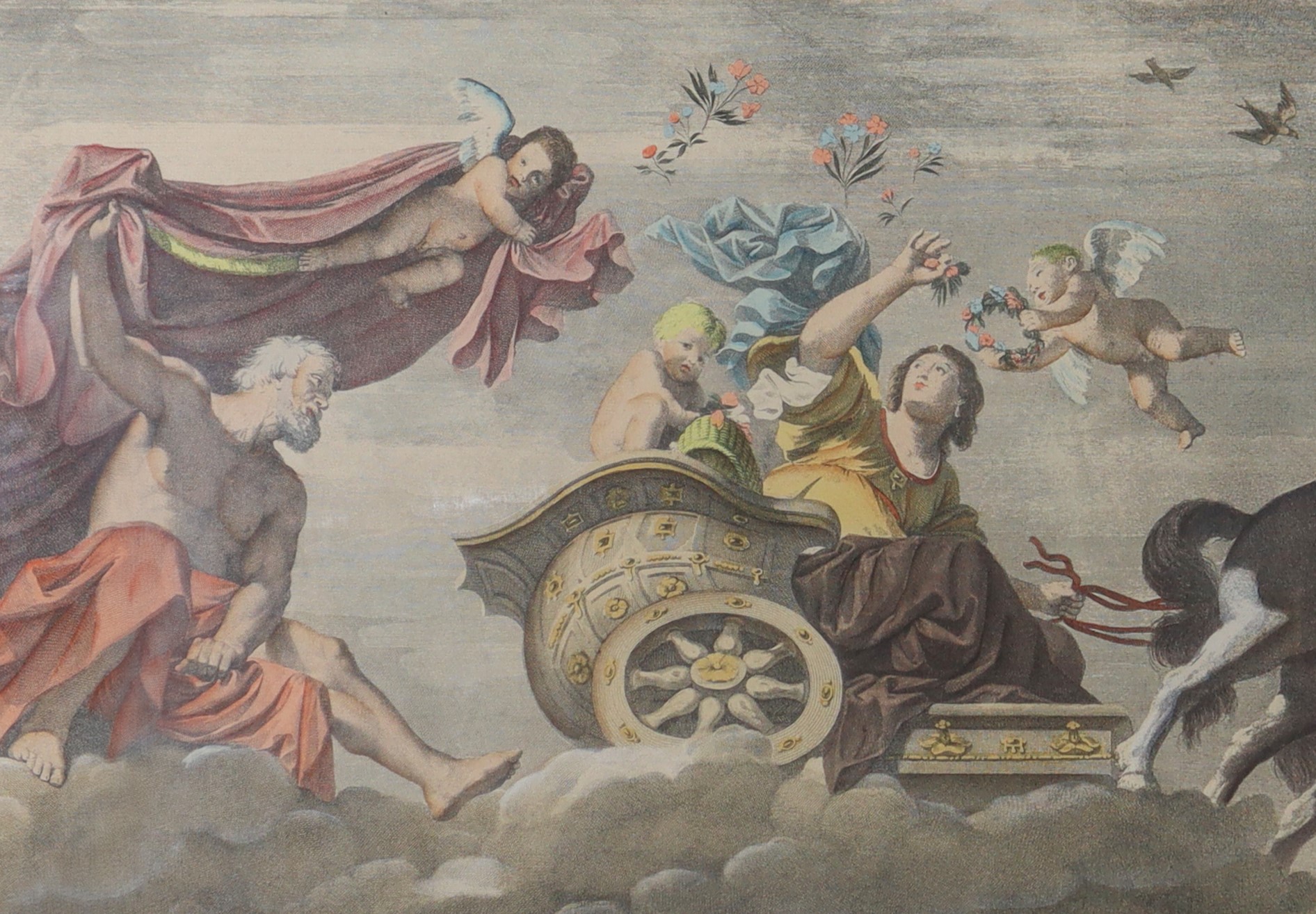 Carro di Aurora, grande incisione.