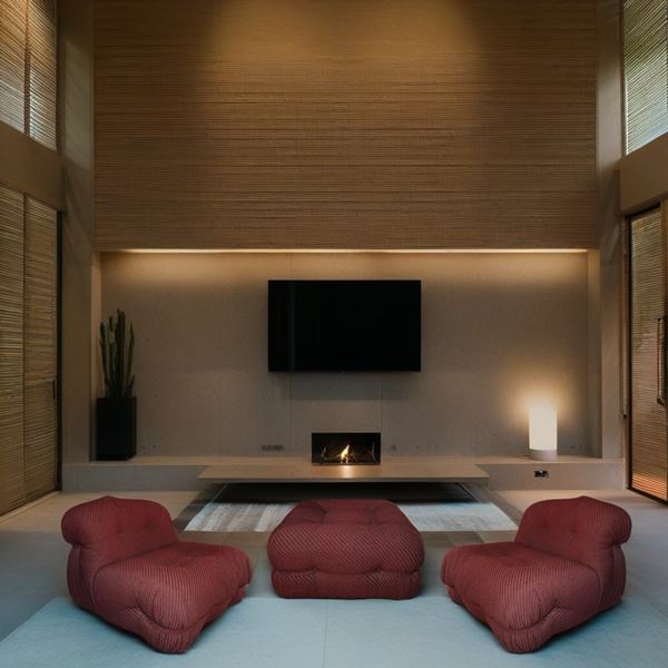 Vintage (reconditioned) modular living room, Italian production, in the style of Afra and Tobia Scarpa