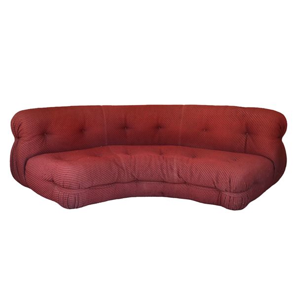 Curved sofa, Italian production, in the style of Afra and Tobia Scarpa
