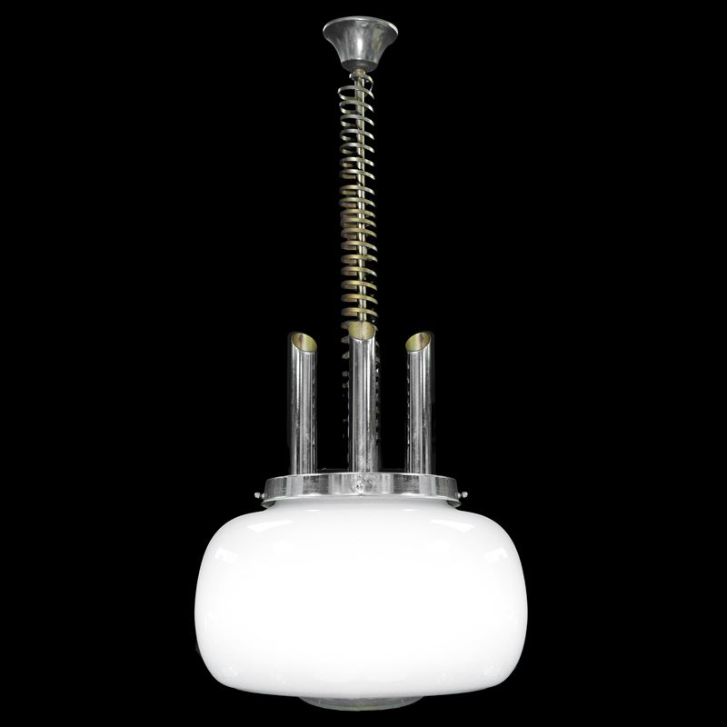 Lampadario a sospensione, monoboccia in opaline