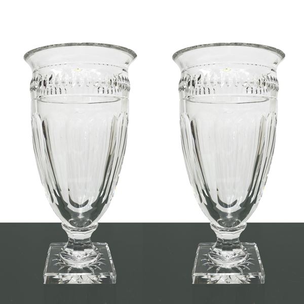 N° 2 Val Saint Lambert crystal vases