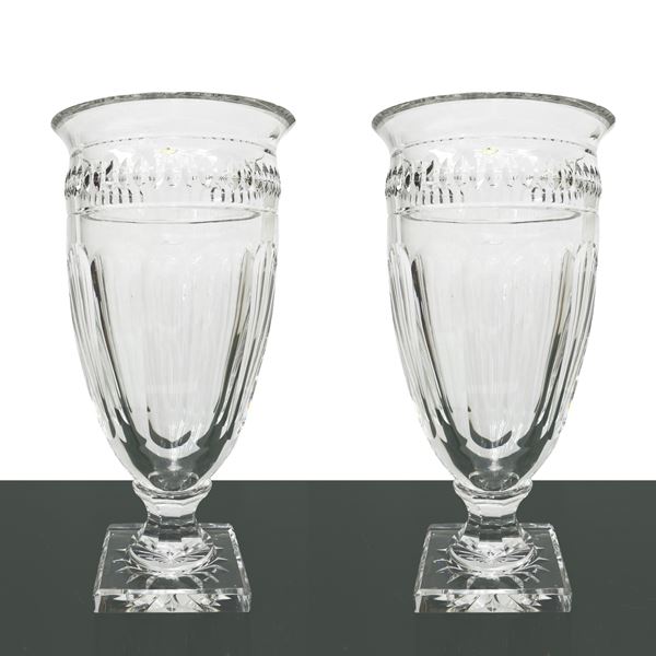No. 2 Val Saint Lambert crystal vases