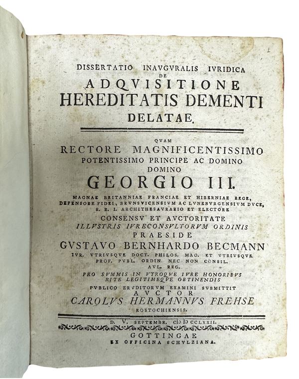 Dissertattio inauguralis iuridica de acquisition hereditatis dementi delatae