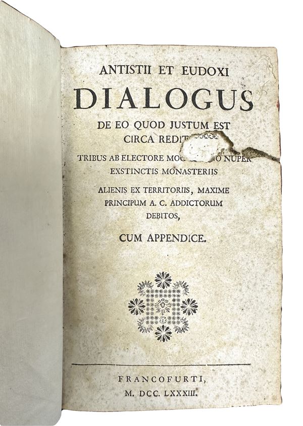 Antistii et eudoxi Dialogus de eo quod justum est circa reditus