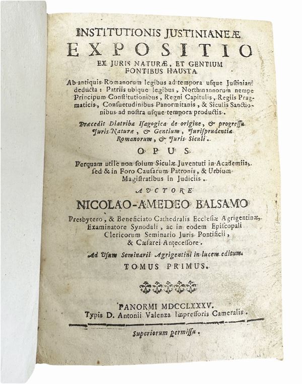 Institutionis justinianeae expositio ex juris naturae, et gentium fontibus hausta. Tomo primo