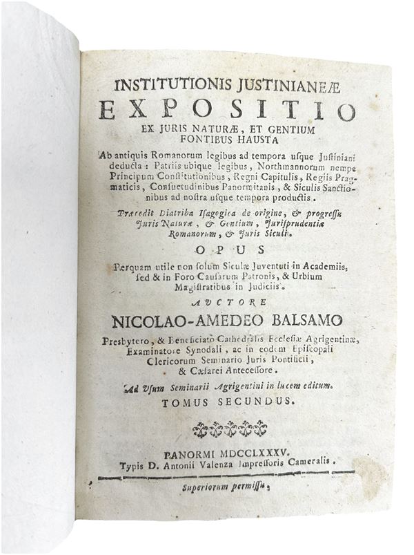 Institutionis justinianeae expositio ex juris naturae, et gentium fontibus hausta. Second volume