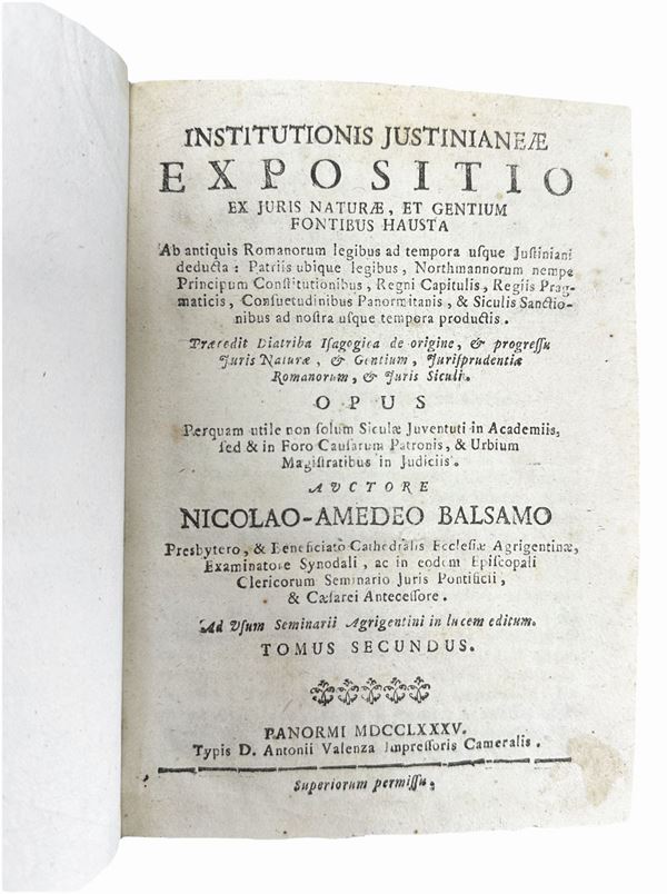Institutionis justinianeae expositio ex juris naturae, et gentium fontibus hausta. Tomo secondo