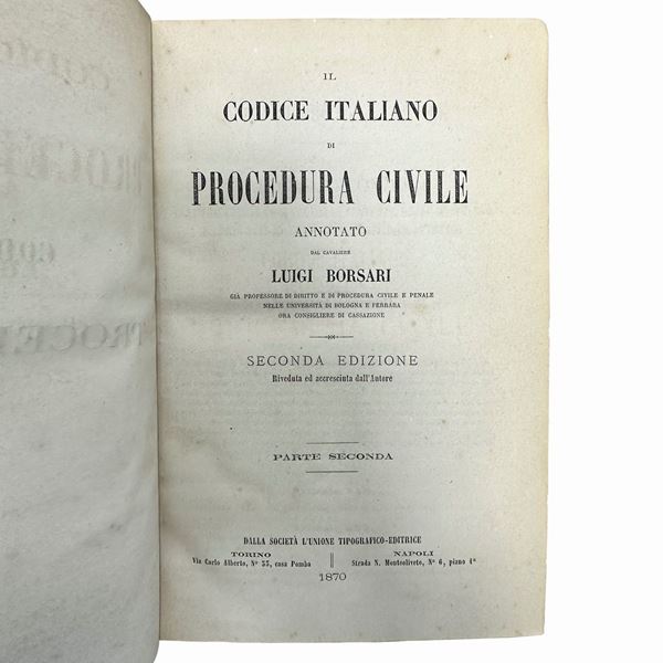 Il codice italiano di procedura civile. Parte seconda