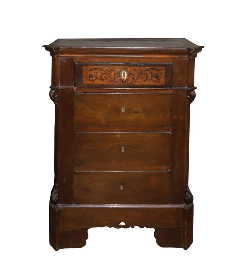 Cassettone siciliano a quattro cassetti, legno di palissandro, XIX secolo