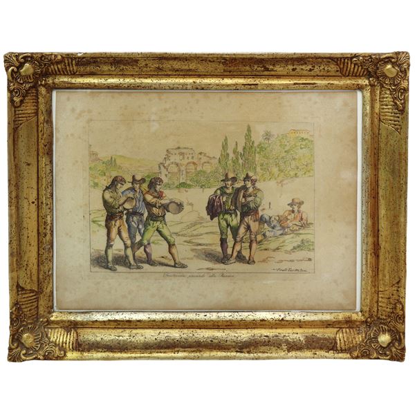 Bartolomeo Pinelli - Trasteverini giocando alla Ruzzica