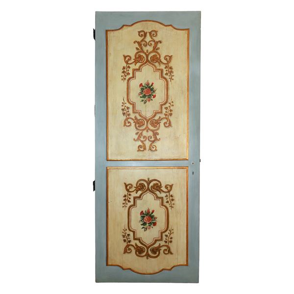 Lacquered door, 18th century style, painted with friezes and garlands