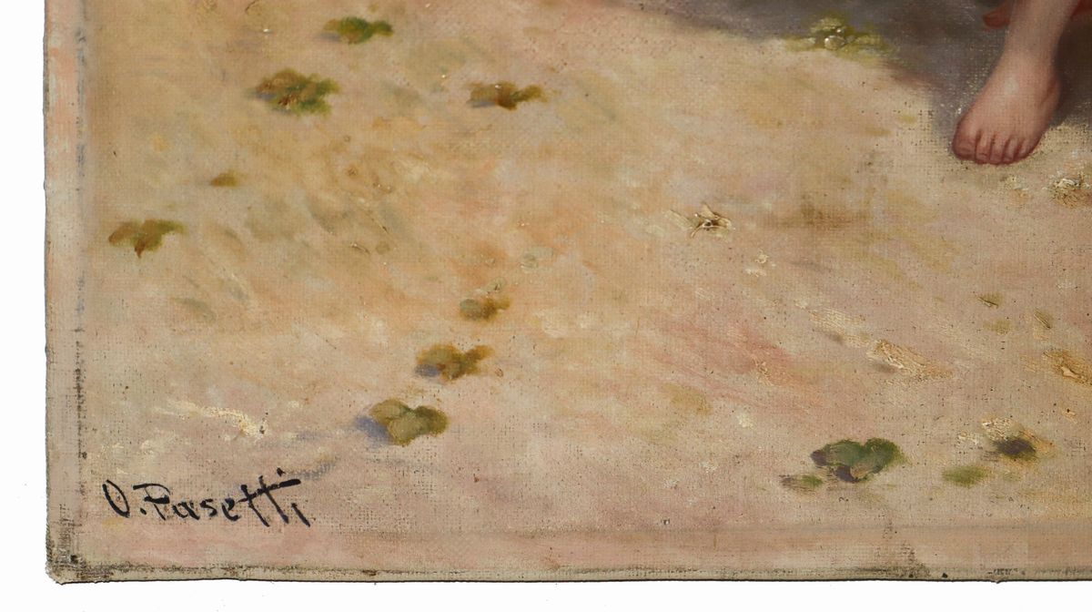 O. Pasetti - Scena di Amanti in Costiera Amalfitana