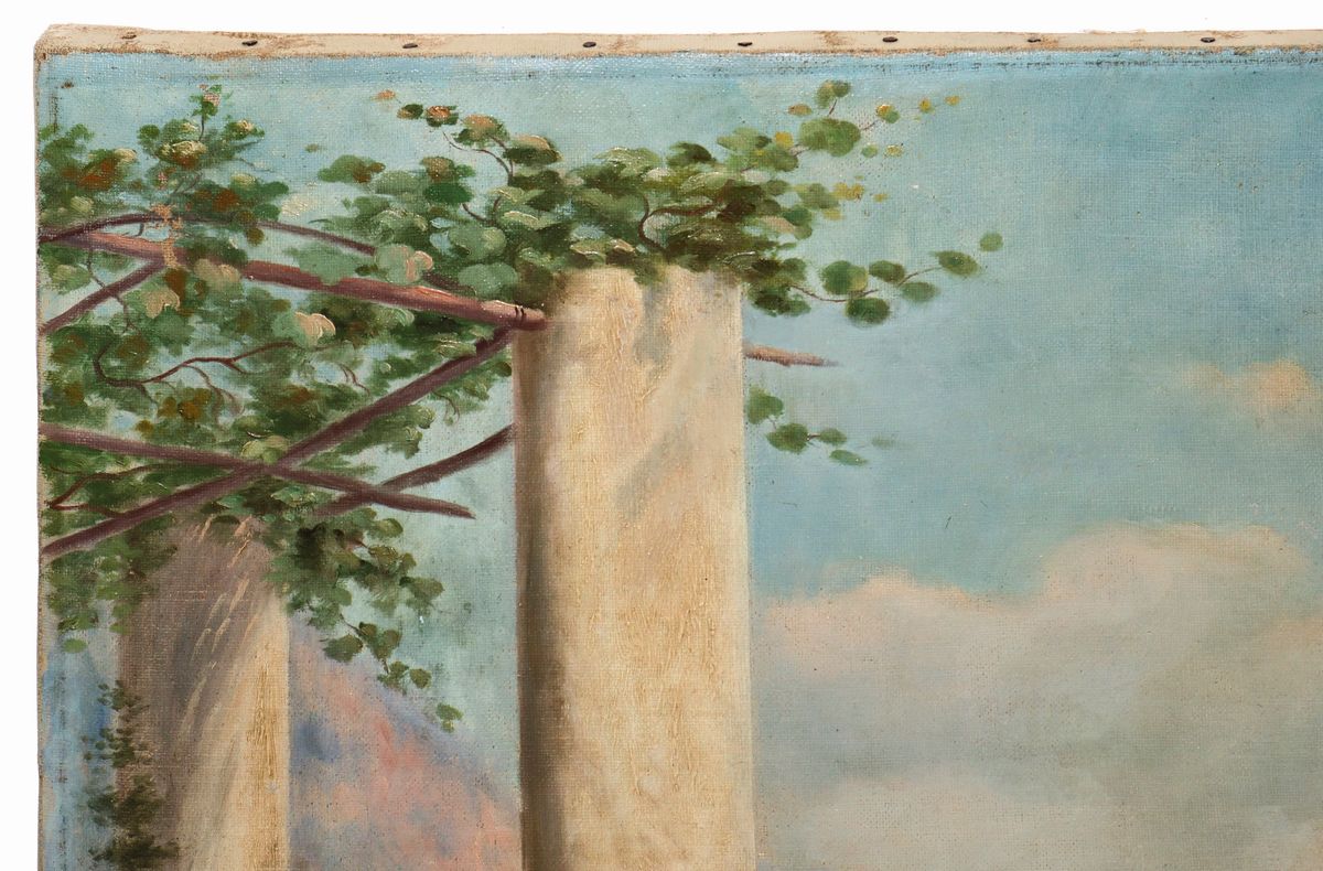 O. Pasetti - Scena di Amanti in Costiera Amalfitana
