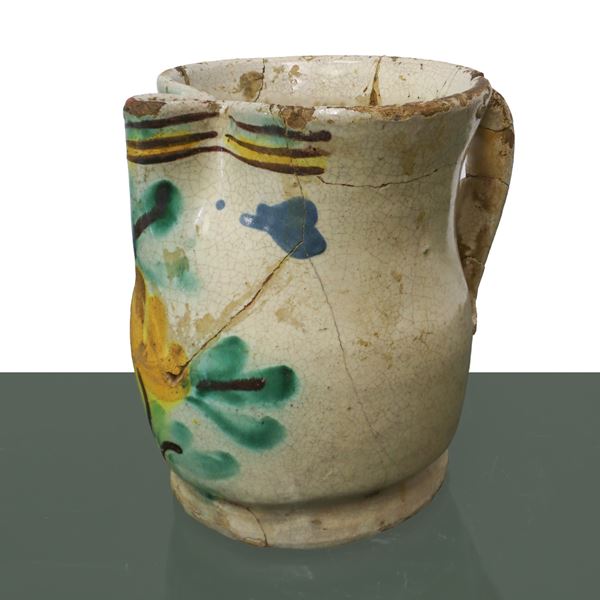 Caltagirone ceramic flower-shaped spout