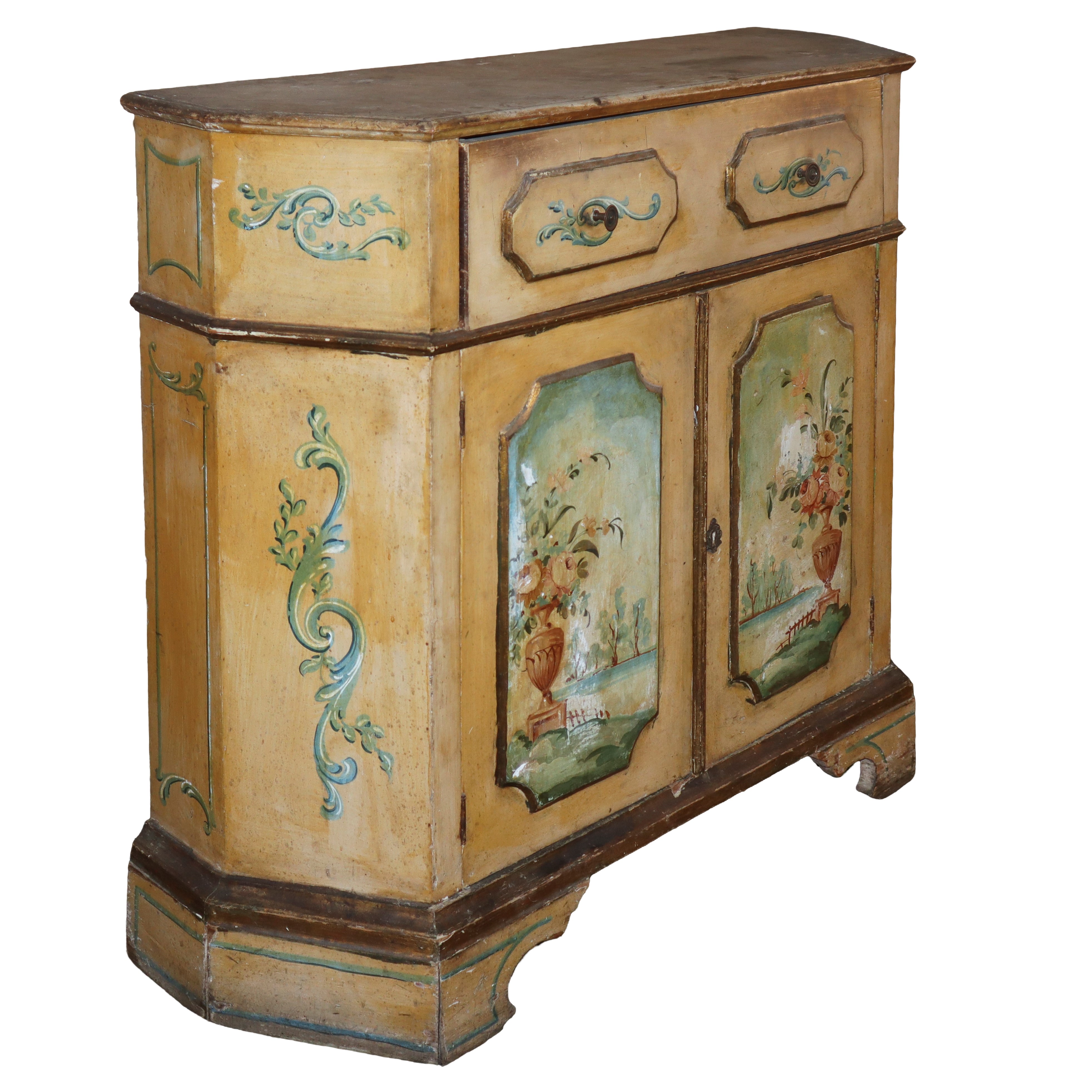 Credenza Bassa Laccata e Dipinta