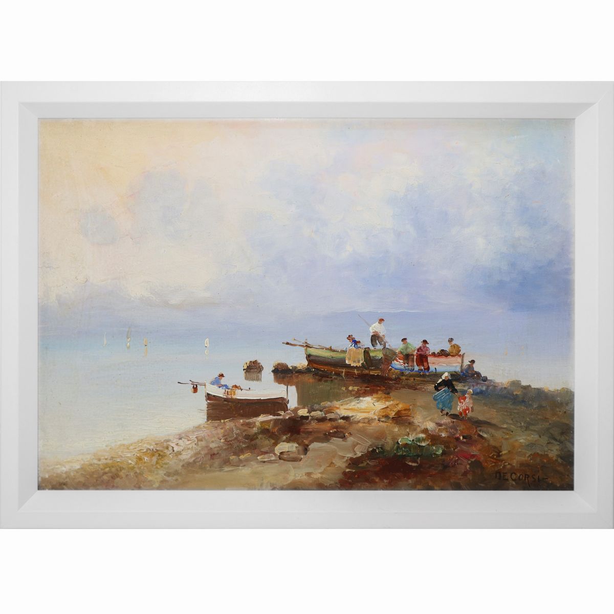Nicolas De Corsi - Marina con Barche