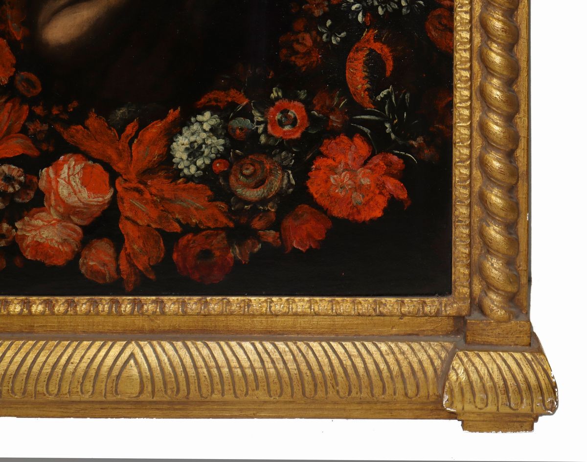 Ritratto di Fanciullo con Ghirlanda di Fiori Rossi.