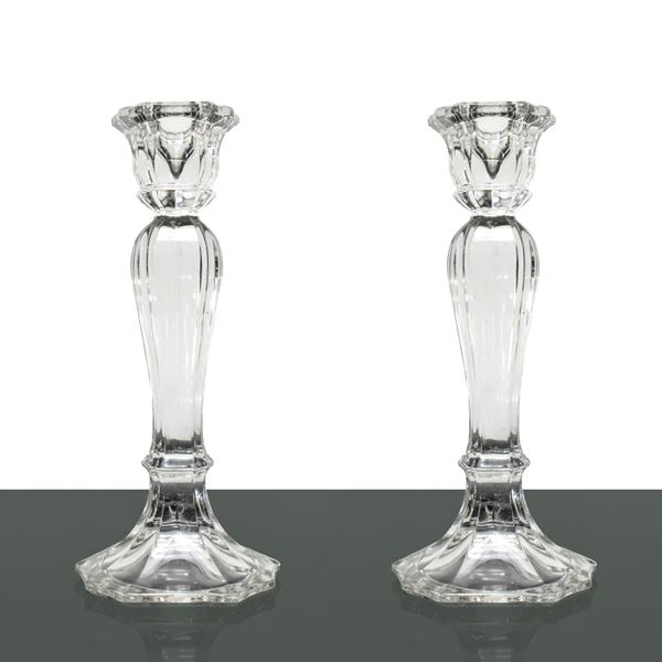 Pair of crystal candlesticks