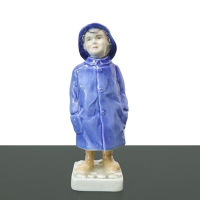 Ragazzo con cappotto blu, ceramica