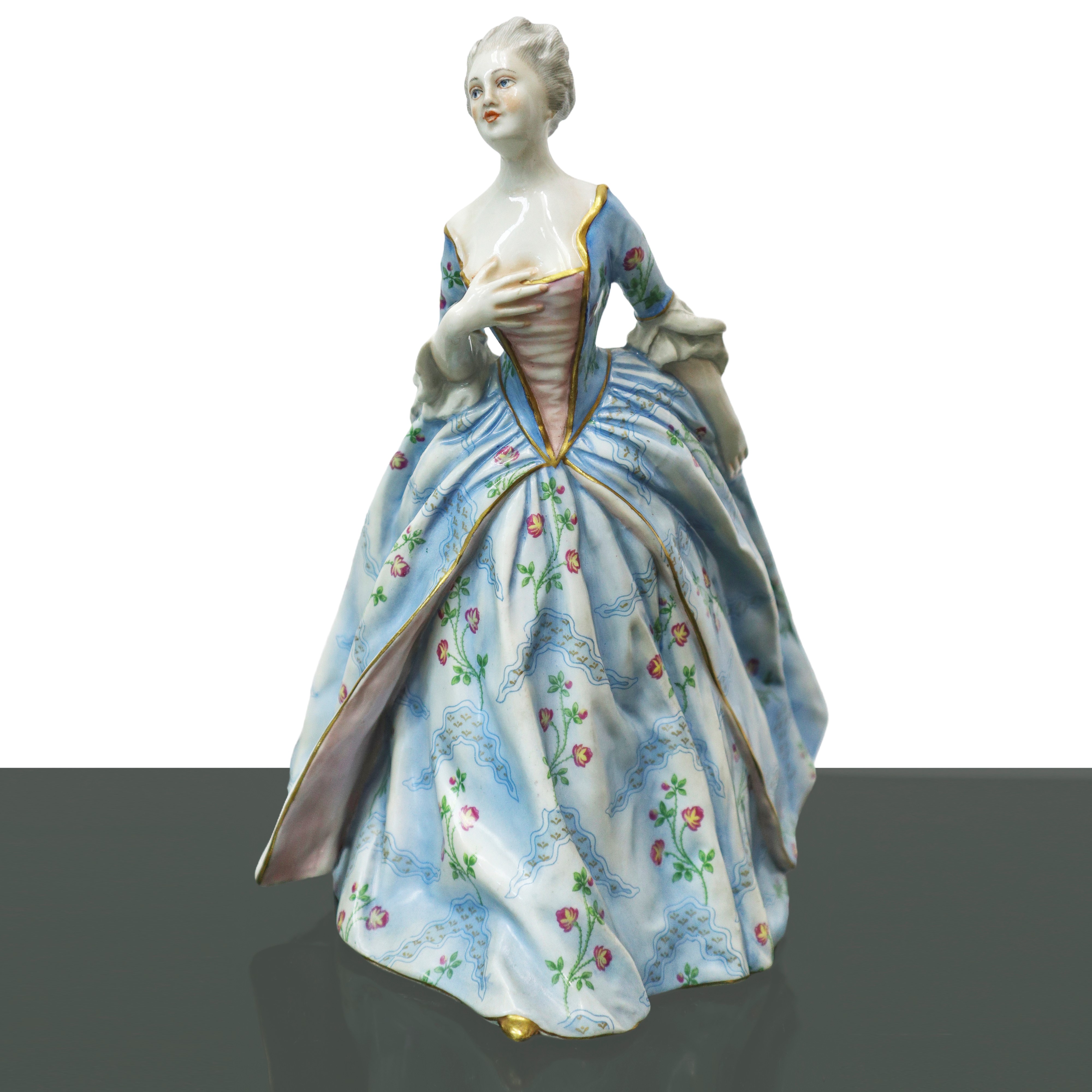 Damina in porcellana policroma