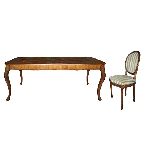 Tavolo chippendale, 6 sedie