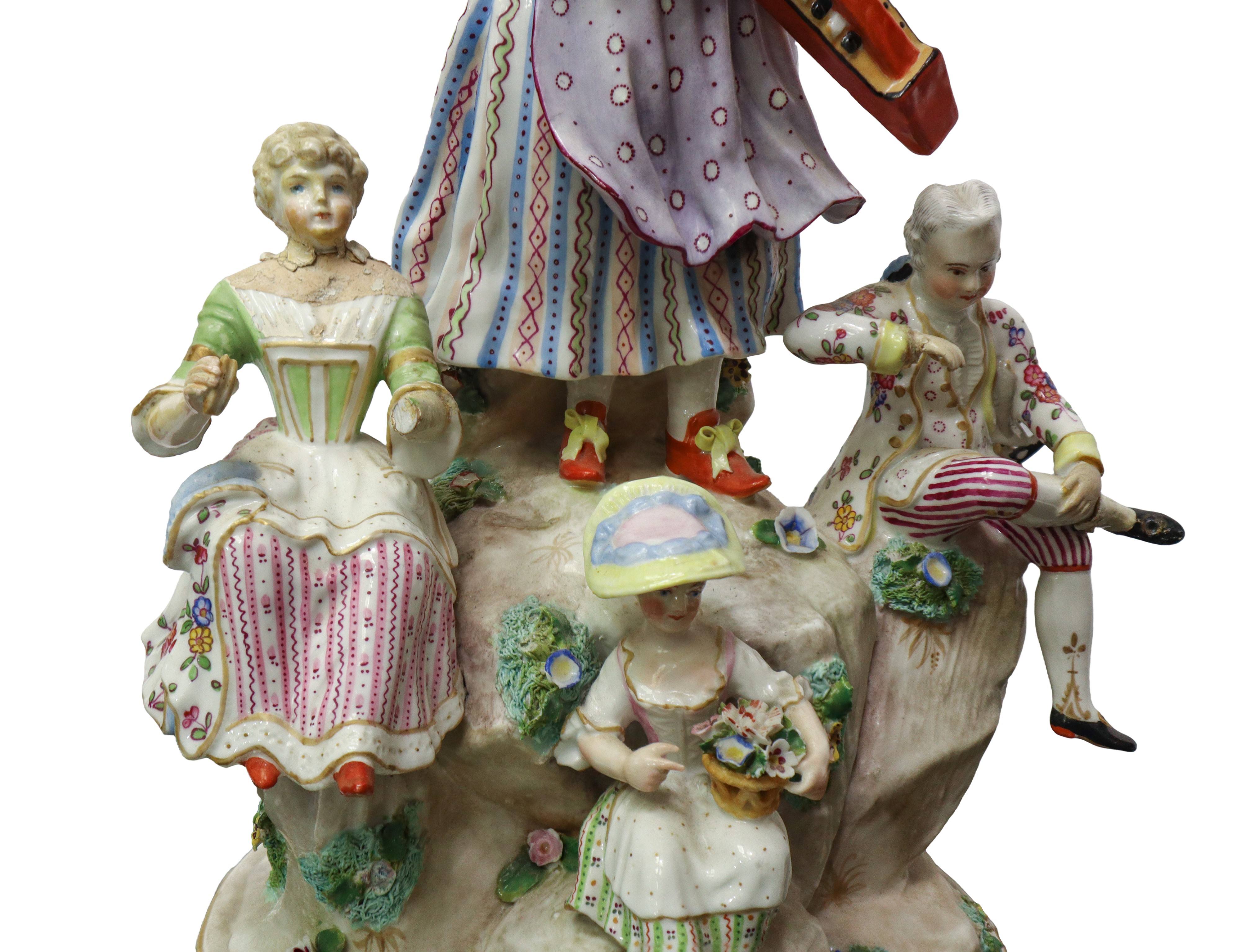 Gruppo di personaggi in porcellana policroma