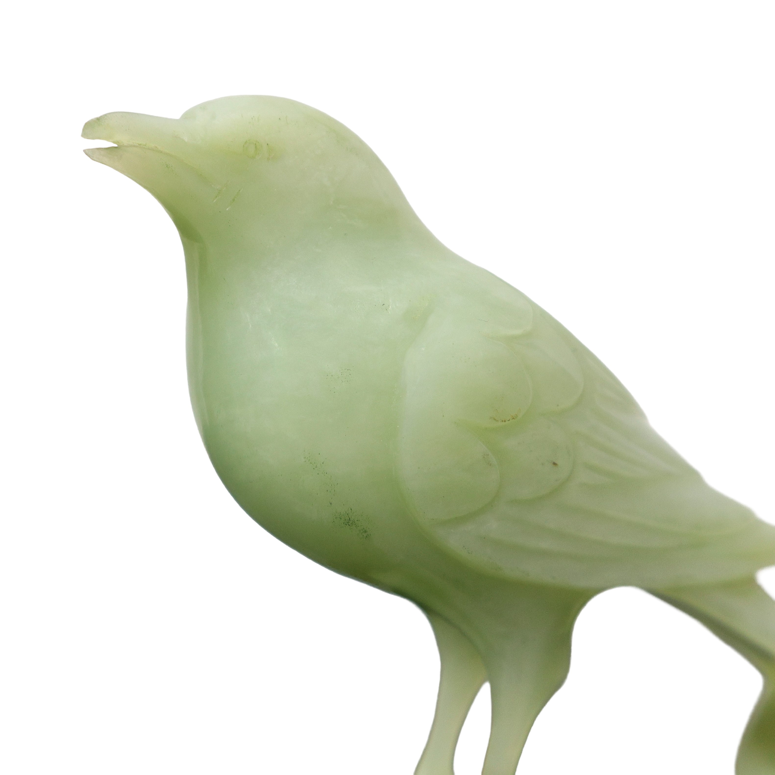 Uccellino in giada verde chiaro