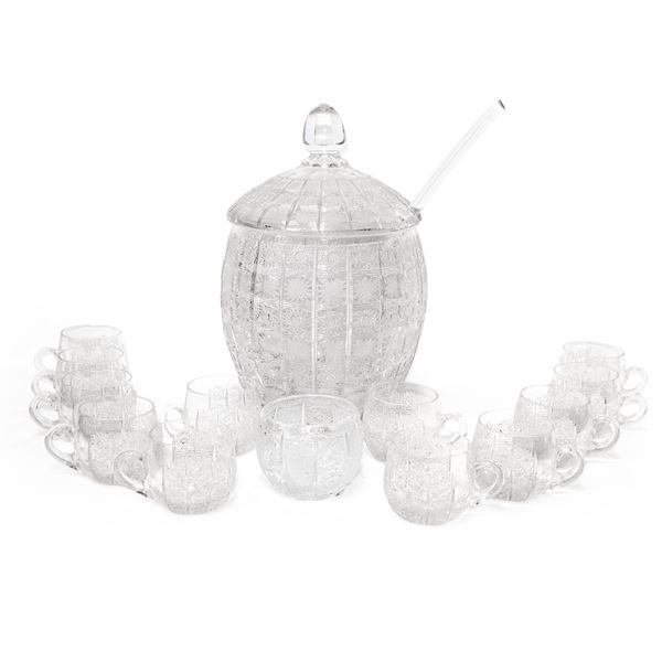 Queen Lace crystal punch set.