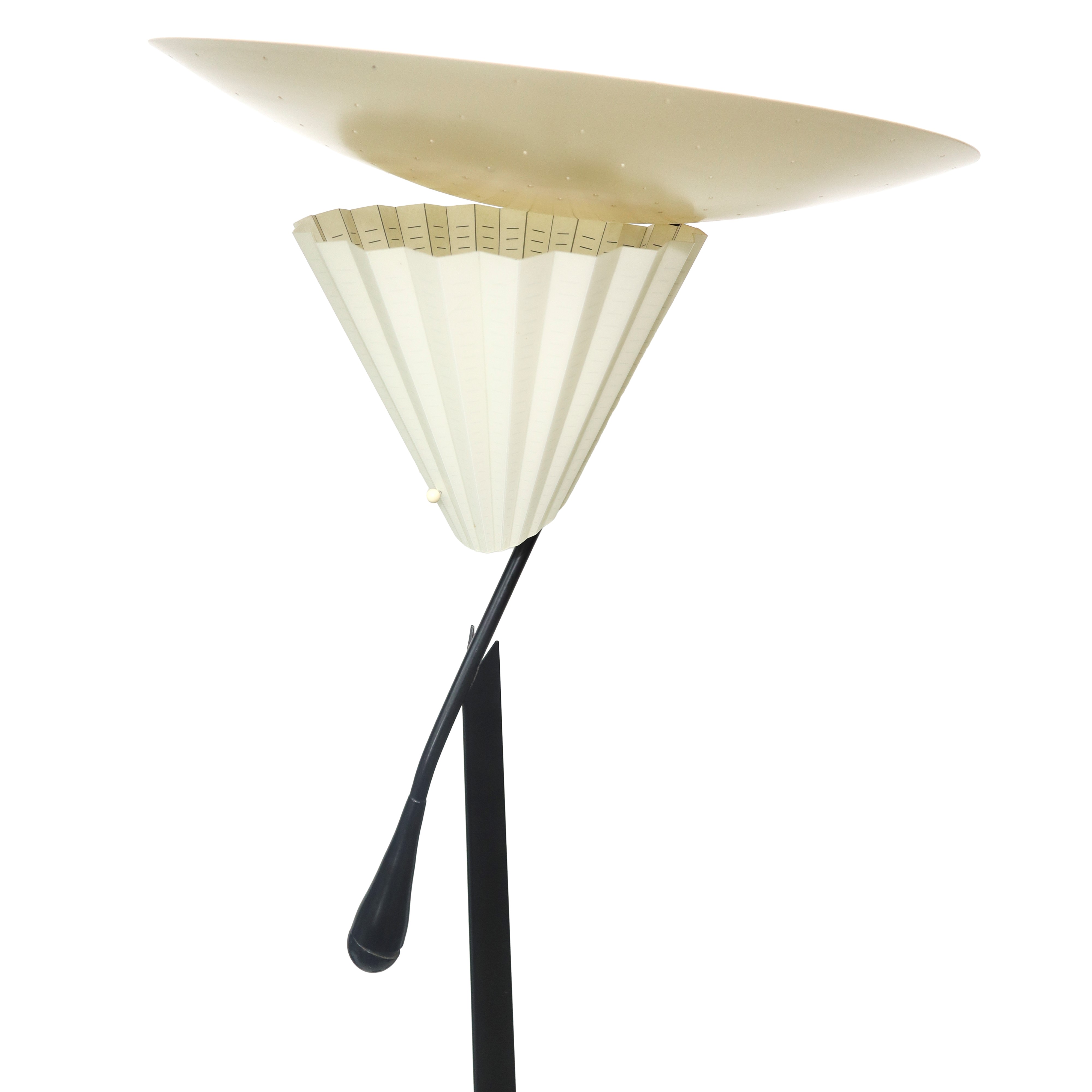 O Luce - Piantana con Diffusore e Struttura in Metallo Laccato, Controdiffusore in Pergamenoide