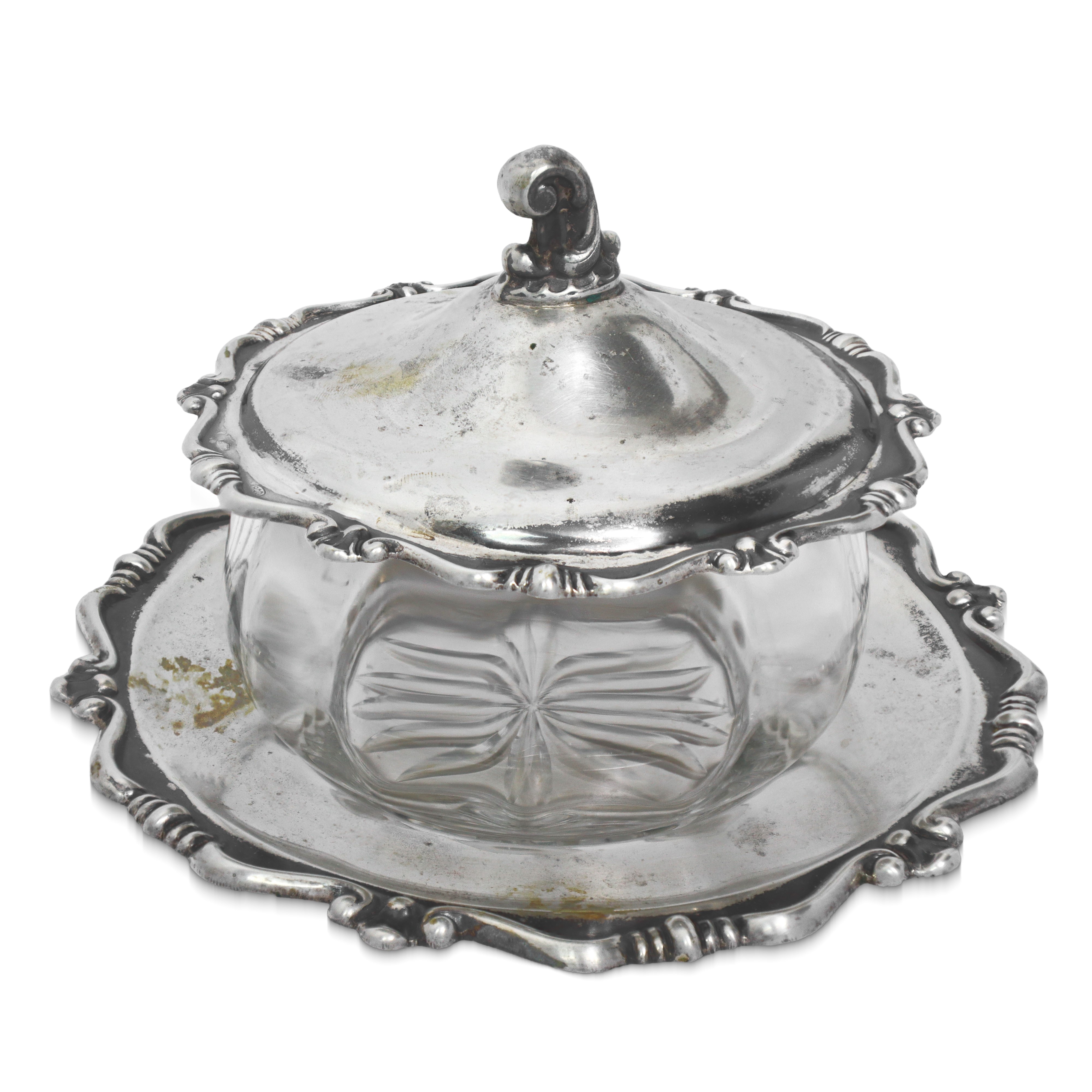 Oliera e formaggiera in argento 800