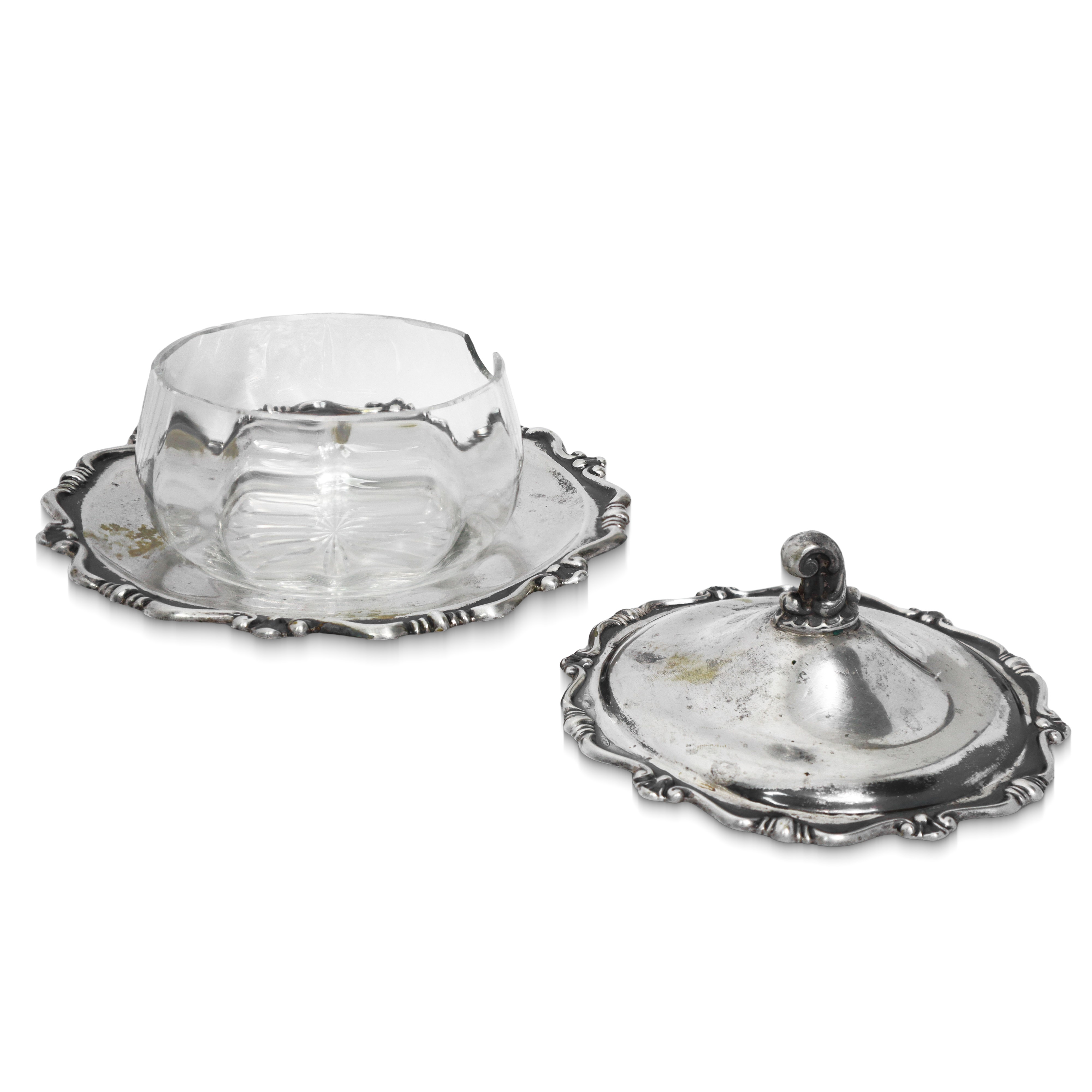 Oliera e formaggiera in argento 800