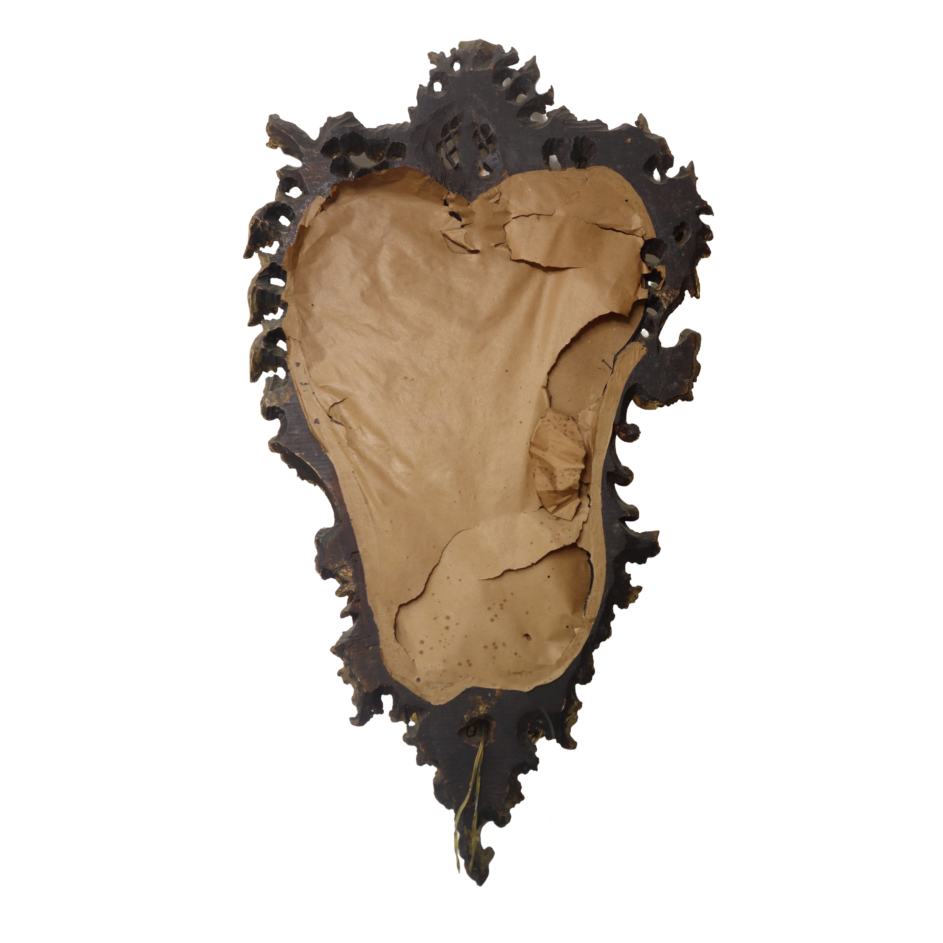 Specchiera in legno dorato con candelabri