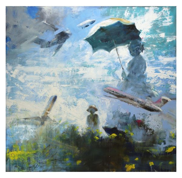 Corrado  Valentino  Corravale - Aereal carousel around Monet's son (omaggio a Monet)