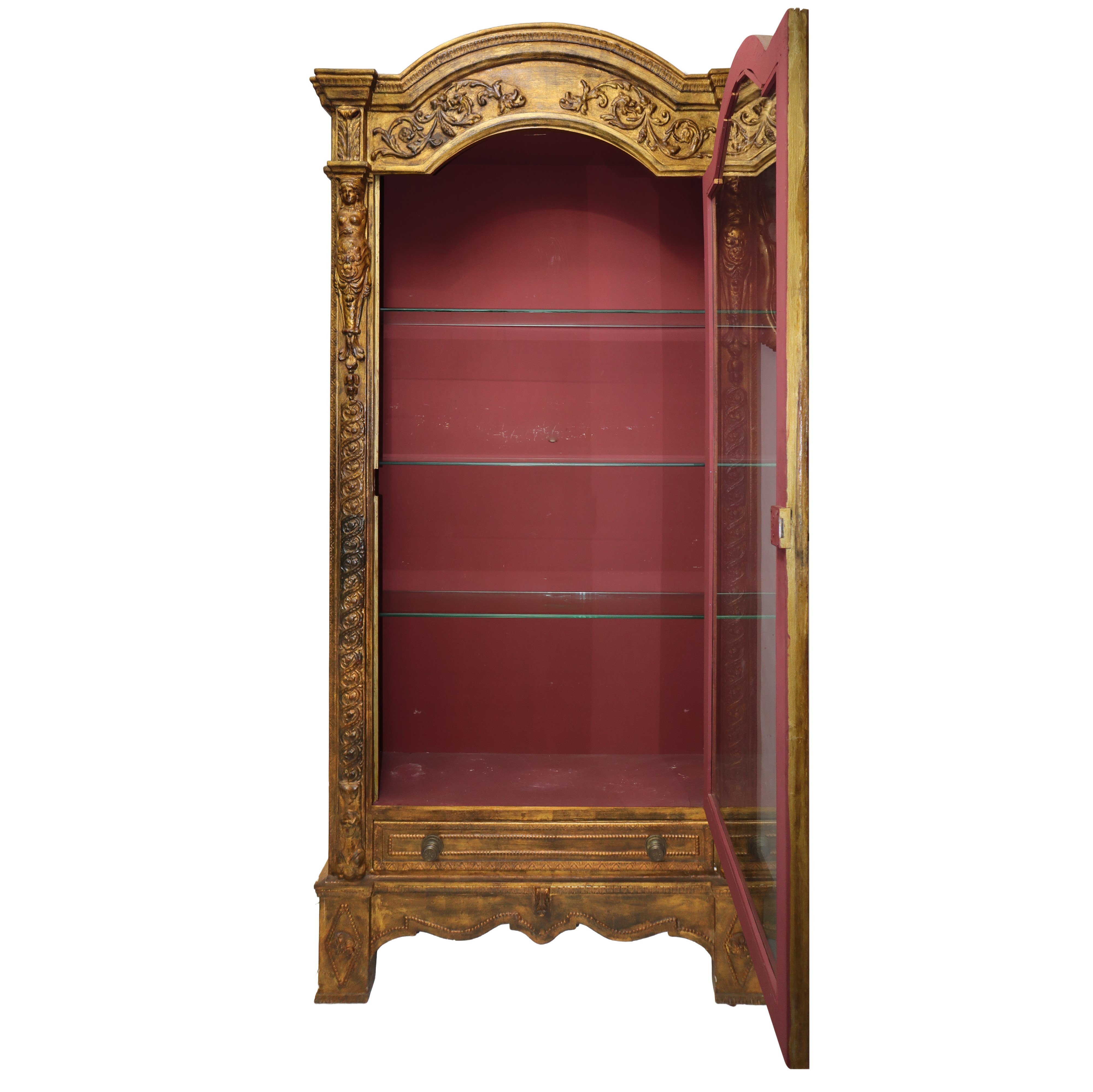 Vetrina in legno dorato, XIX secolo