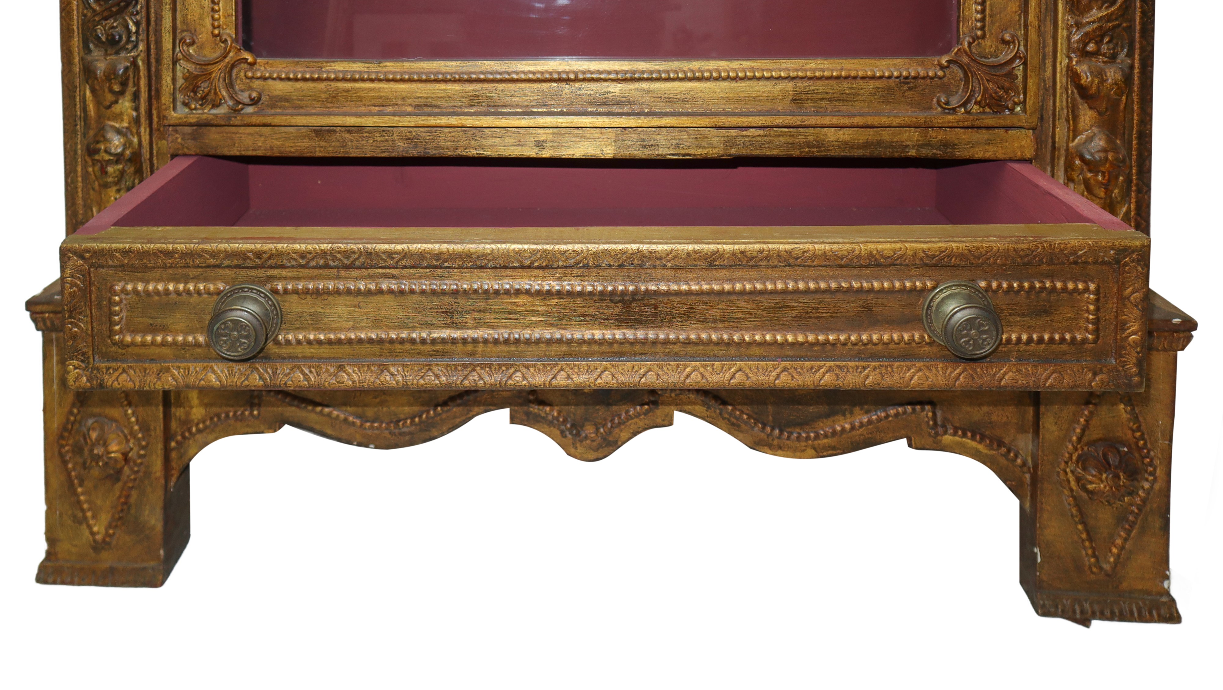 Vetrina in legno dorato, XIX secolo