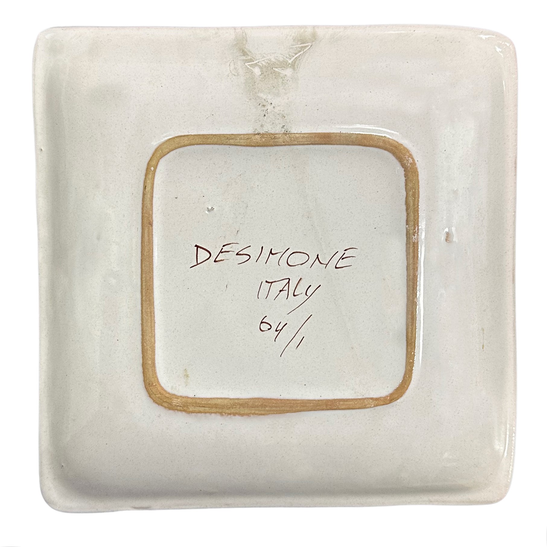 De Simone - Piatto da Muro Quadrato in Ceramica Dipinto a Mano