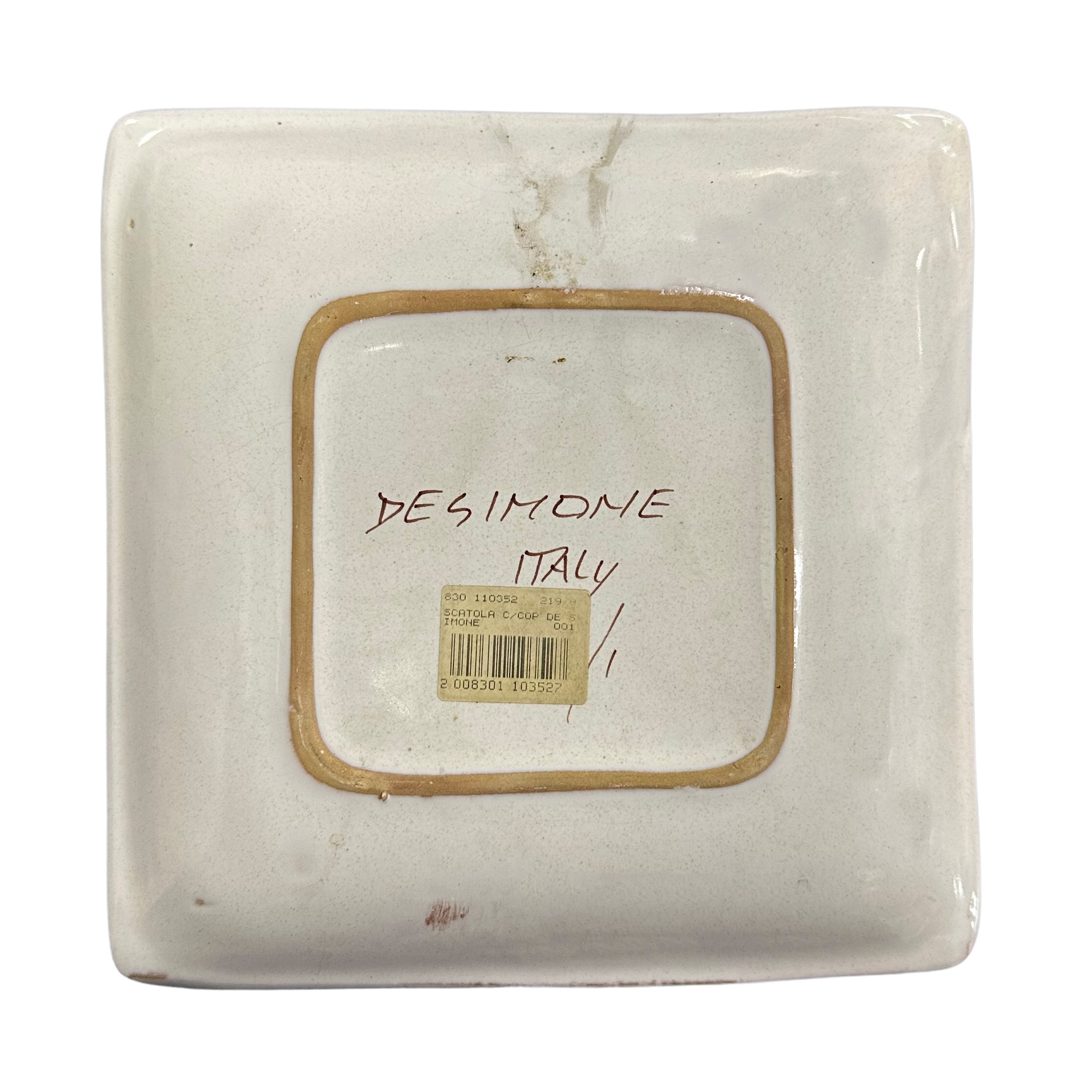 De Simone - Piatto da Muro Quadrato in Ceramica Dipinto a Mano Raffigurante Raccolta di Arance