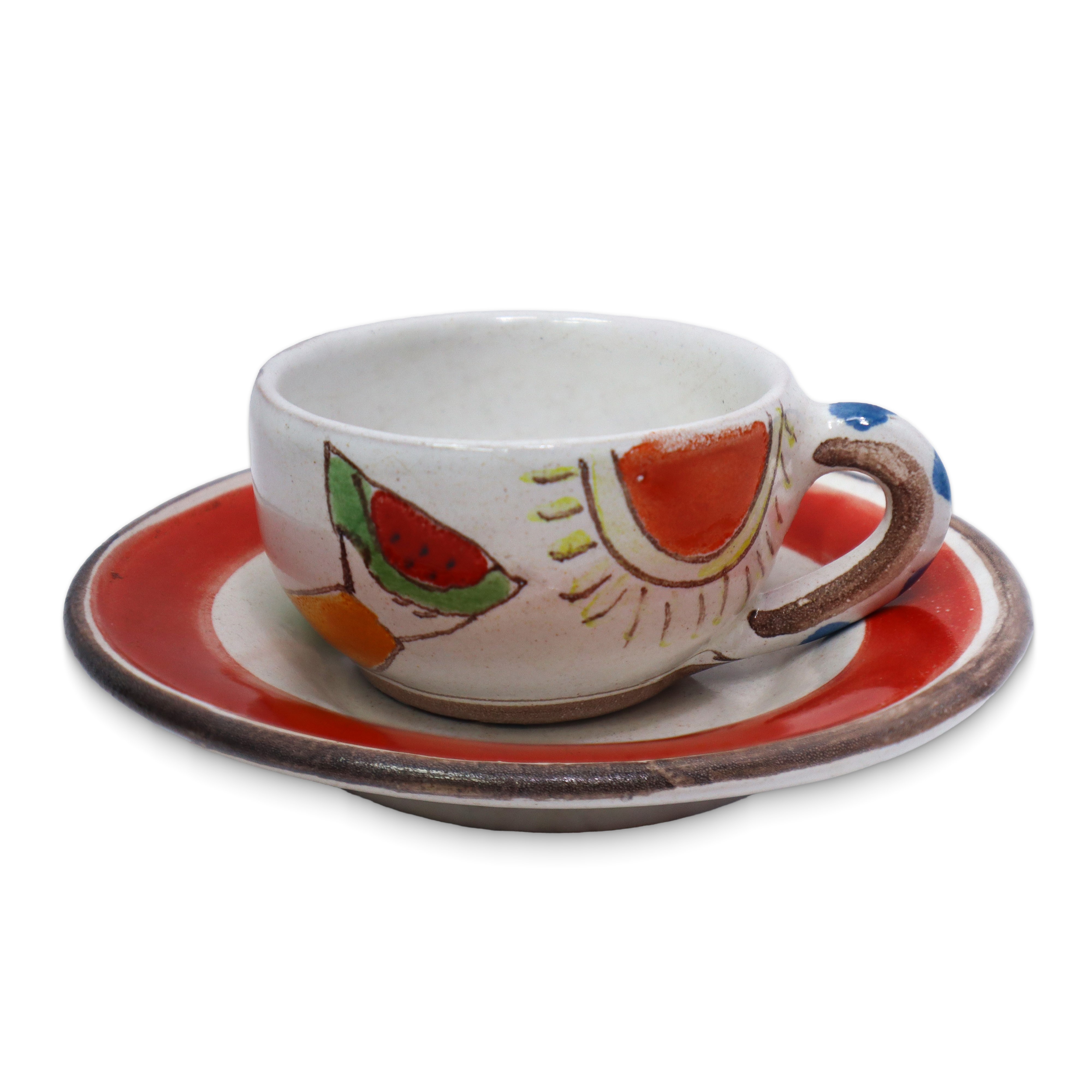 De Simone - Servizio da caffè in ceramica dipinta a mano per sette persone, 1960/1970
