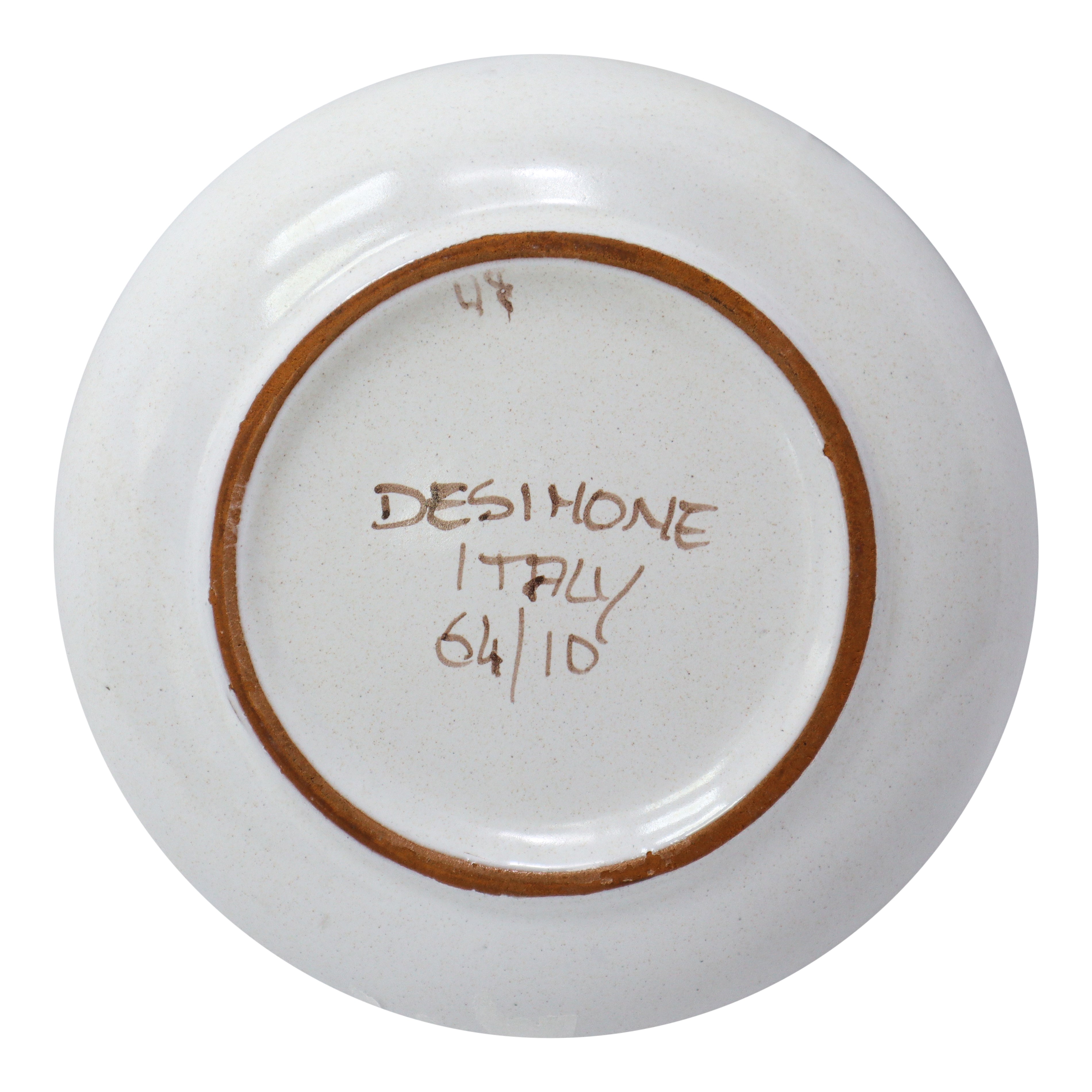 De Simone - Ciotola Rotonda in Ceramica Policroma Dipinta a Mano con Sole con Volto