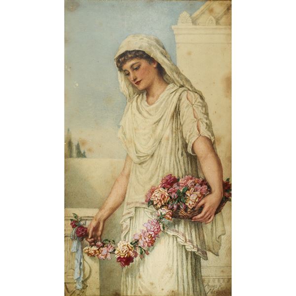 Agnes Rose Bouvier Nicholl - Priestess with flower wreath
