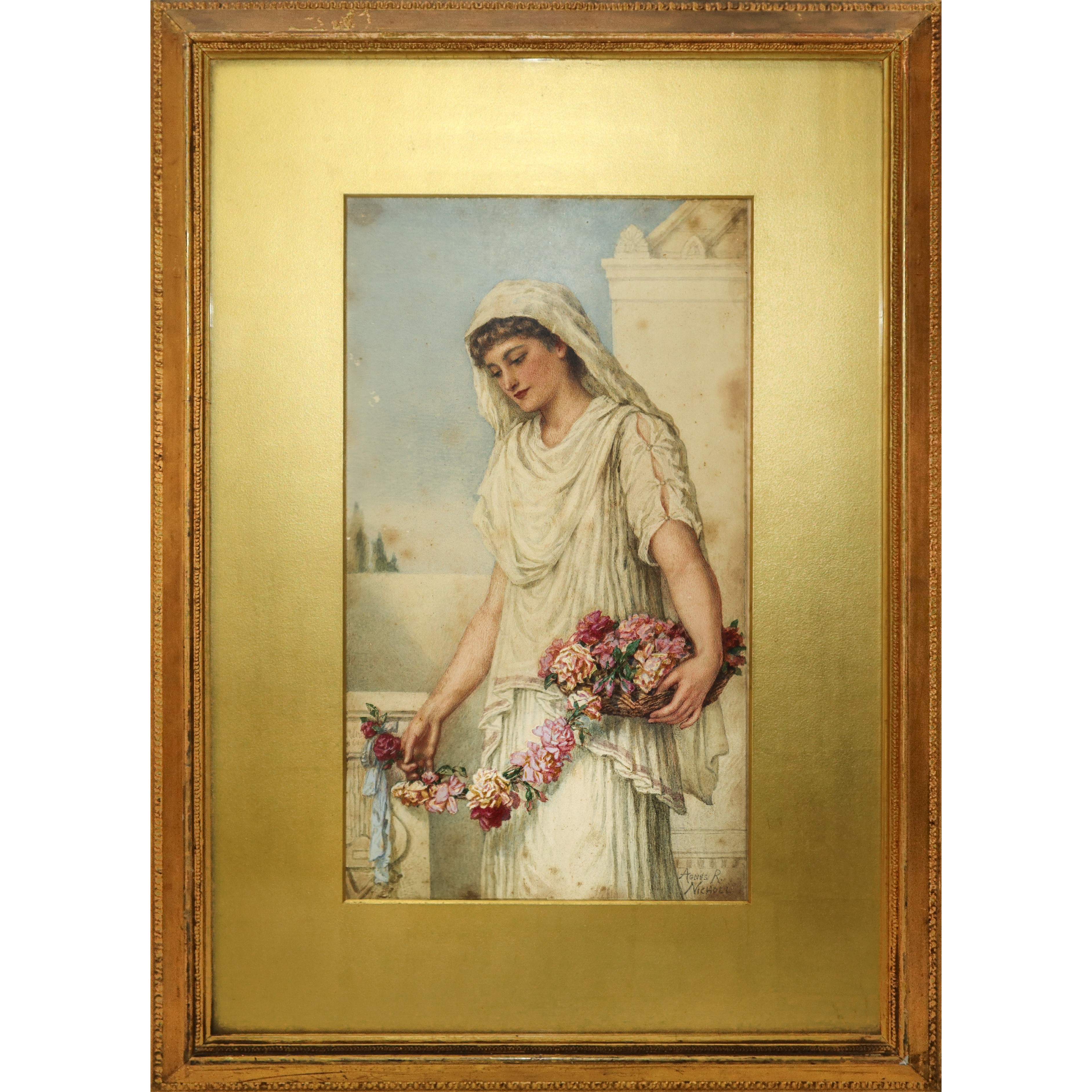 Agnes Rose Bouvier Nicholl - Sacerdotessa con Ghirlanda di Fiori