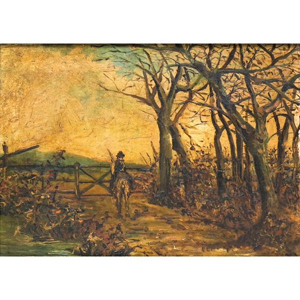 Landscape with man on horseback