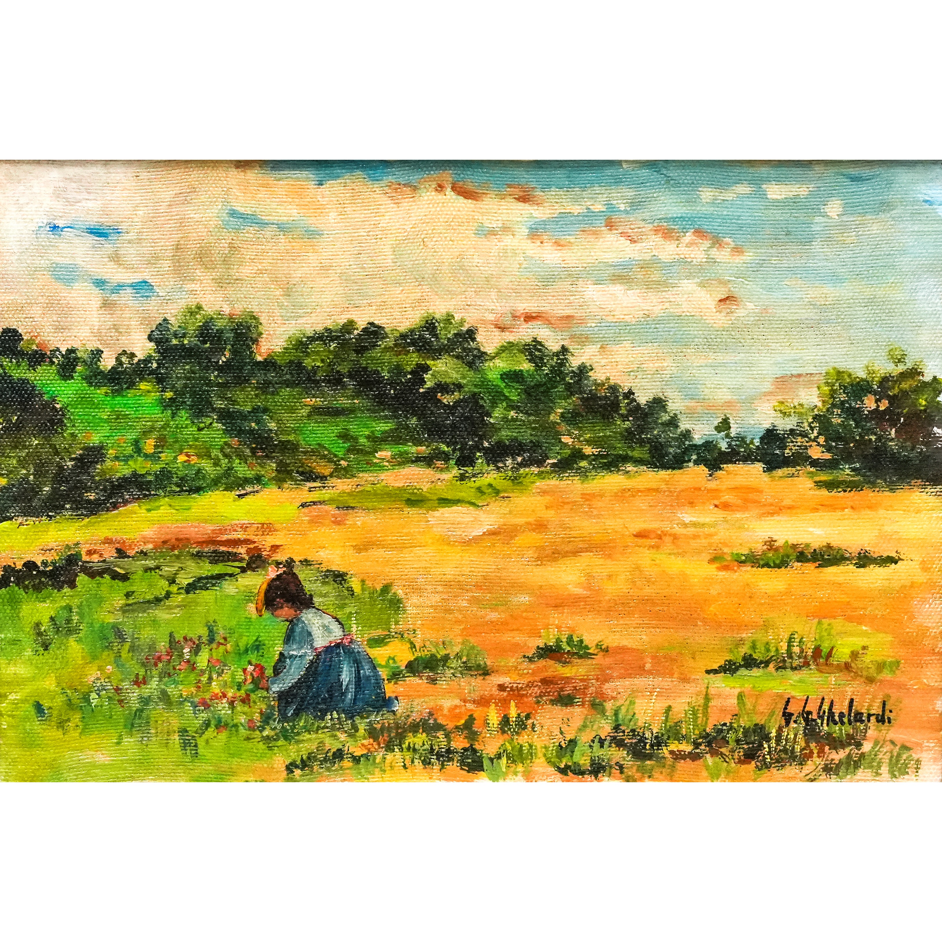 G. G. Ghelardi - Bambina in Campo Fiorito
