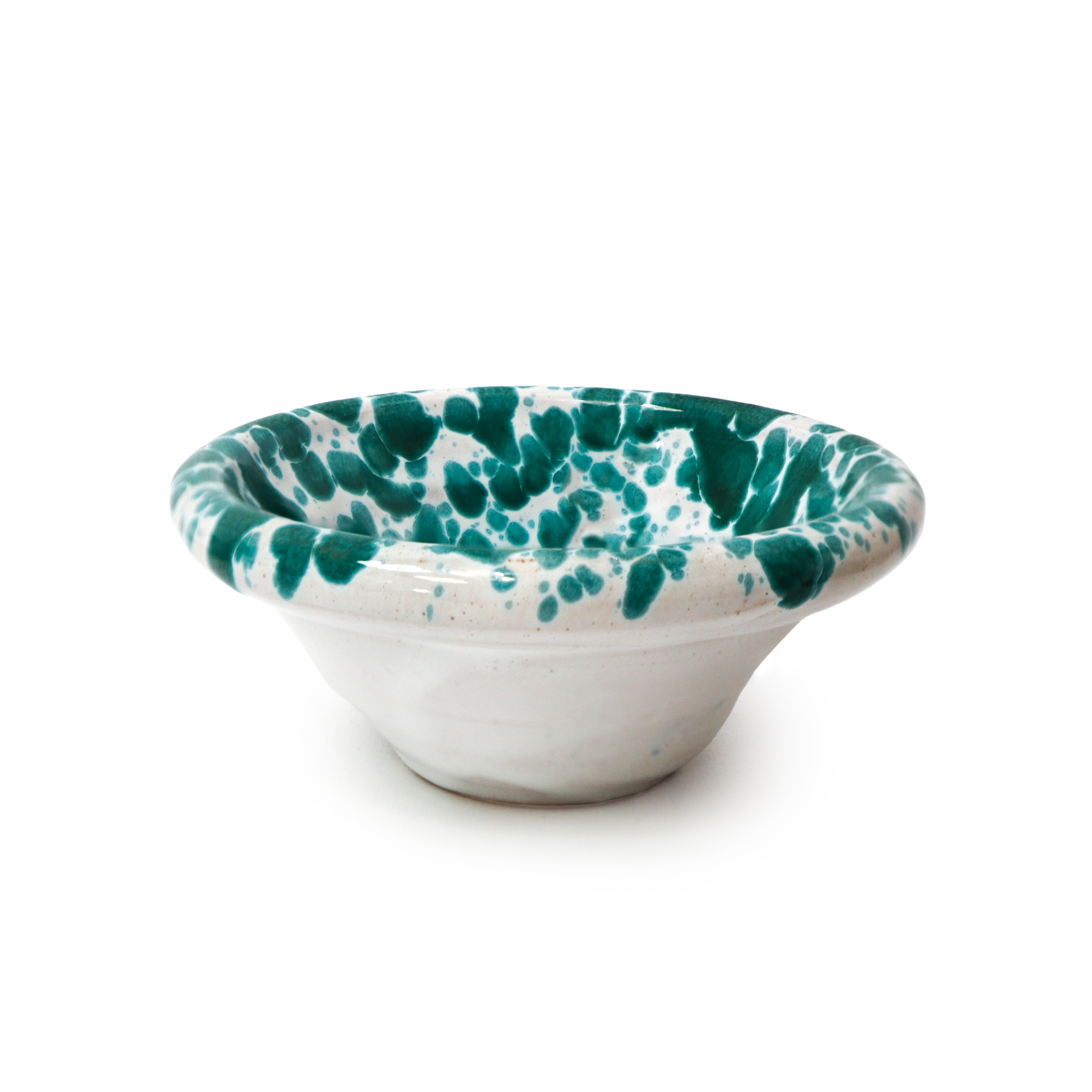 N° 6 lemmi in terracotta spugnate verdi a fondo bianco, Caltagirone