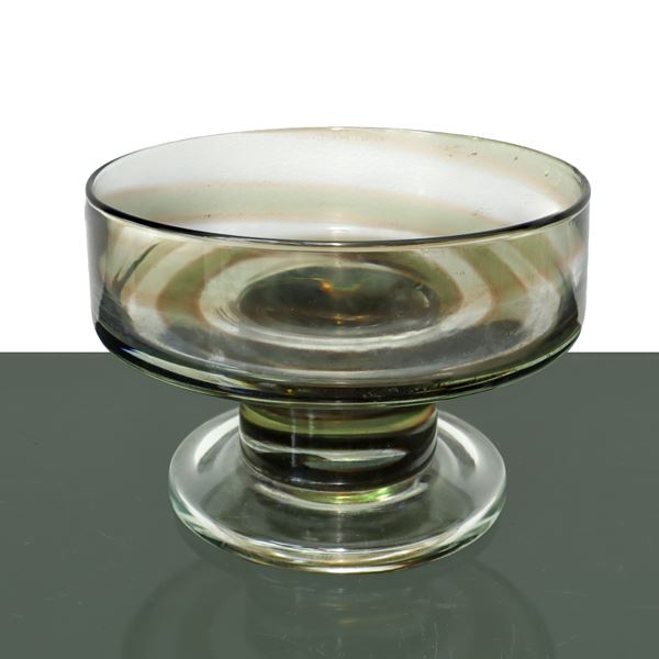 Transparent glass splashback, brown spiral decoration