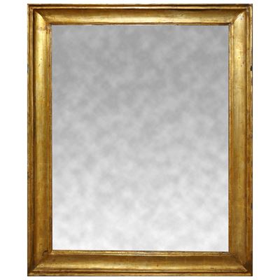 Specchiera in Cornice a Mezza Canna in Legno Dorato