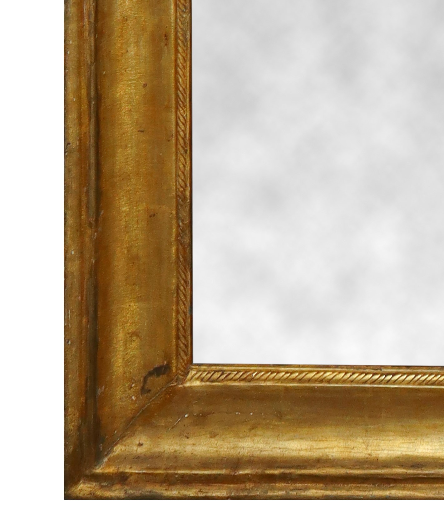 Specchiera in Cornice a Mezza Canna in Legno Dorato