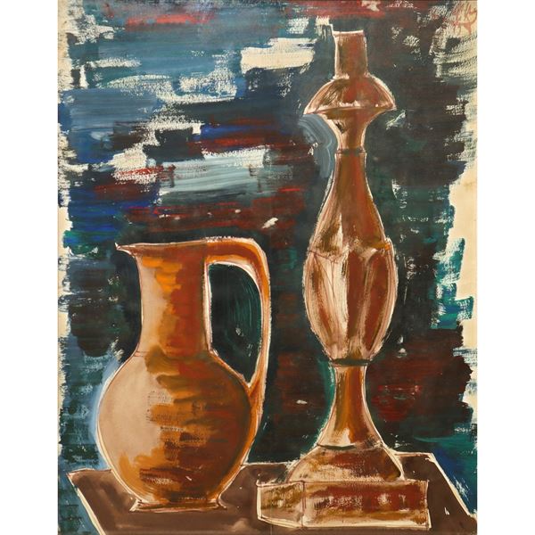 Still life with jug and candlestick